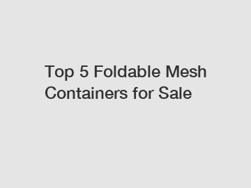Top 5 Foldable Mesh Containers for Sale