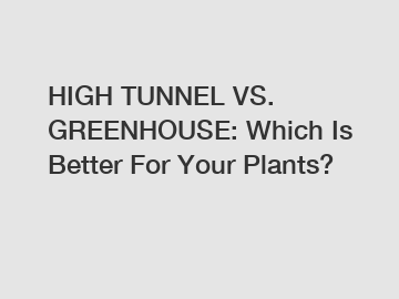 HIGH TUNNEL VS. GREENHOUSE: Which Is Better For Your Plants?