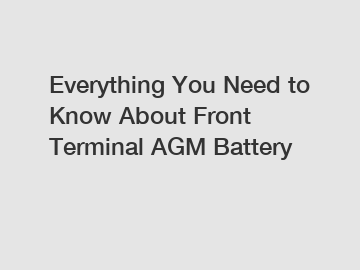 Everything You Need to Know About Front Terminal AGM Battery