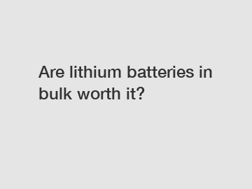 Are lithium batteries in bulk worth it?