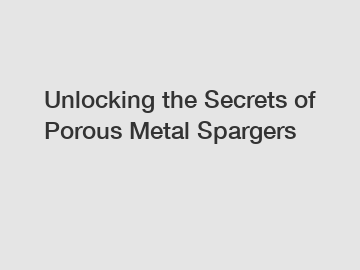 Unlocking the Secrets of Porous Metal Spargers
