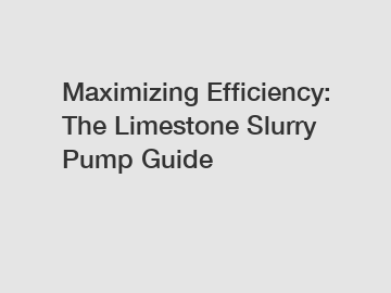 Maximizing Efficiency: The Limestone Slurry Pump Guide