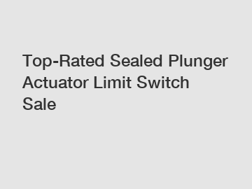 Top-Rated Sealed Plunger Actuator Limit Switch Sale