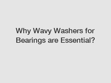 Why Wavy Washers for Bearings are Essential?