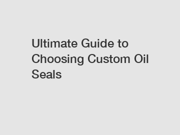 Ultimate Guide to Choosing Custom Oil Seals