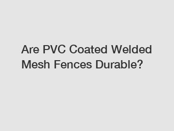 Are PVC Coated Welded Mesh Fences Durable?