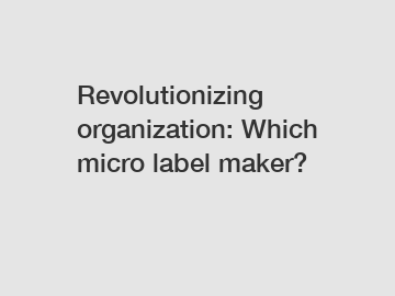 Revolutionizing organization: Which micro label maker?