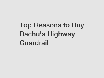 Top Reasons to Buy Dachu's Highway Guardrail