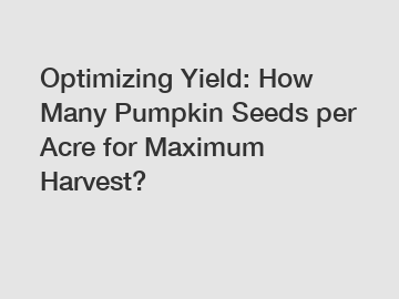 Optimizing Yield: How Many Pumpkin Seeds per Acre for Maximum Harvest?