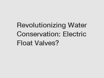 Revolutionizing Water Conservation: Electric Float Valves?