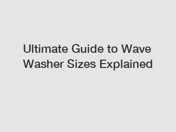 Ultimate Guide to Wave Washer Sizes Explained