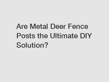 Are Metal Deer Fence Posts the Ultimate DIY Solution?