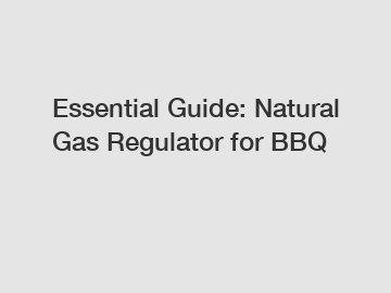 Essential Guide: Natural Gas Regulator for BBQ