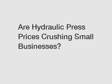 Are Hydraulic Press Prices Crushing Small Businesses?