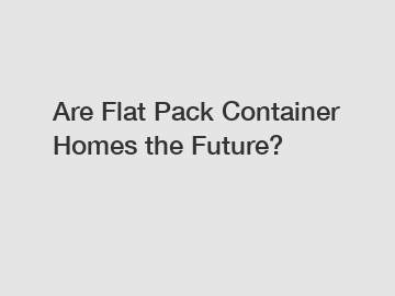 Are Flat Pack Container Homes the Future?