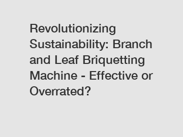 Revolutionizing Sustainability: Branch and Leaf Briquetting Machine - Effective or Overrated?