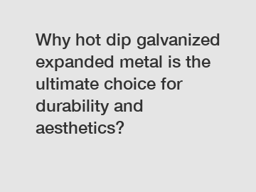 Why hot dip galvanized expanded metal is the ultimate choice for durability and aesthetics?