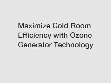 Maximize Cold Room Efficiency with Ozone Generator Technology