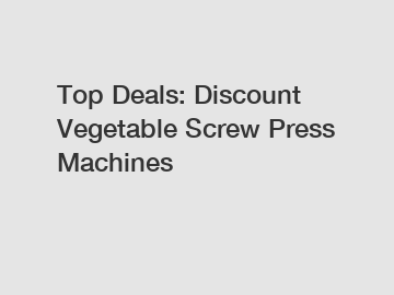 Top Deals: Discount Vegetable Screw Press Machines