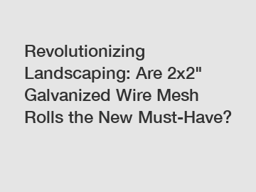 Revolutionizing Landscaping: Are 2x2" Galvanized Wire Mesh Rolls the New Must-Have?