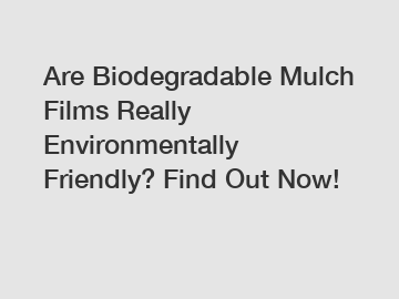 Are Biodegradable Mulch Films Really Environmentally Friendly? Find Out Now!