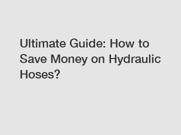 Ultimate Guide: How to Save Money on Hydraulic Hoses?