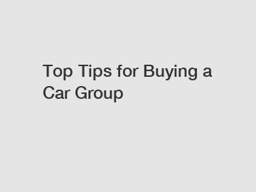 Top Tips for Buying a Car Group