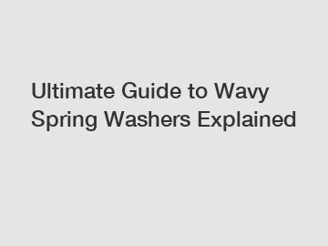 Ultimate Guide to Wavy Spring Washers Explained
