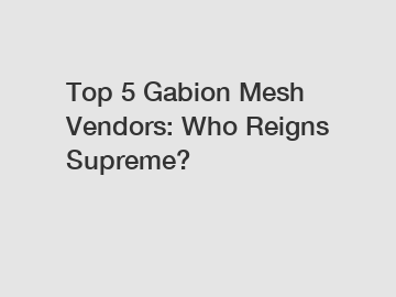 Top 5 Gabion Mesh Vendors: Who Reigns Supreme?