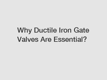Why Ductile Iron Gate Valves Are Essential?