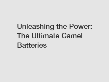 Unleashing the Power: The Ultimate Camel Batteries