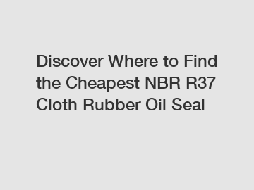Discover Where to Find the Cheapest NBR R37 Cloth Rubber Oil Seal