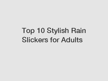 Top 10 Stylish Rain Slickers for Adults