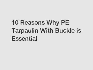 10 Reasons Why PE Tarpaulin With Buckle is Essential