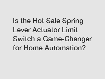 Is the Hot Sale Spring Lever Actuator Limit Switch a Game-Changer for Home Automation?