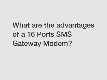What are the advantages of a 16 Ports SMS Gateway Modem?