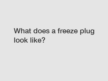 What does a freeze plug look like? What does a freeze plug look like?