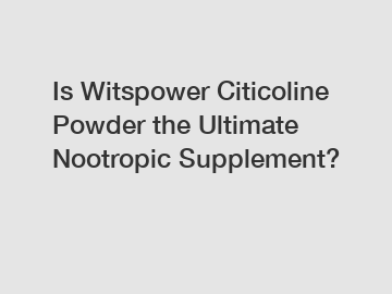 Is Witspower Citicoline Powder the Ultimate Nootropic Supplement?
