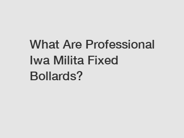What Are Professional Iwa Milita Fixed Bollards?