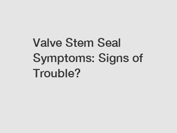 Valve Stem Seal Symptoms: Signs of Trouble?