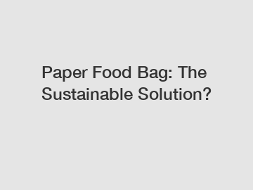 Paper Food Bag: The Sustainable Solution?