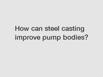 How can steel casting improve pump bodies?