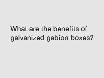 What are the benefits of galvanized gabion boxes?