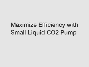 Maximize Efficiency with Small Liquid CO2 Pump