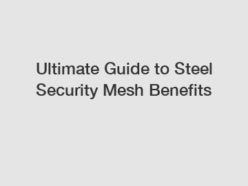 Ultimate Guide to Steel Security Mesh Benefits