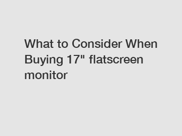 What to Consider When Buying 17" flatscreen monitor
