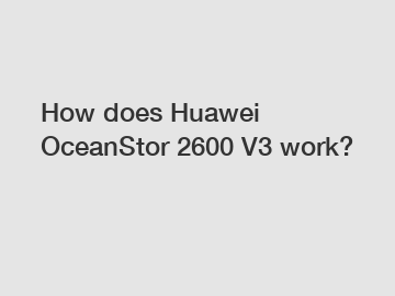 How does Huawei OceanStor 2600 V3 work?