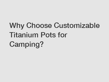Why Choose Customizable Titanium Pots for Camping?