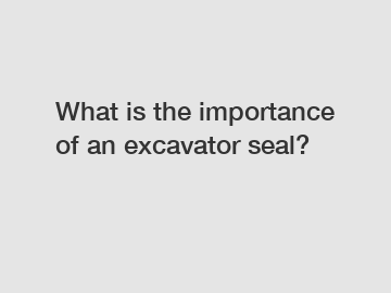 What is the importance of an excavator seal?