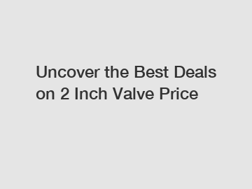 Uncover the Best Deals on 2 Inch Valve Price